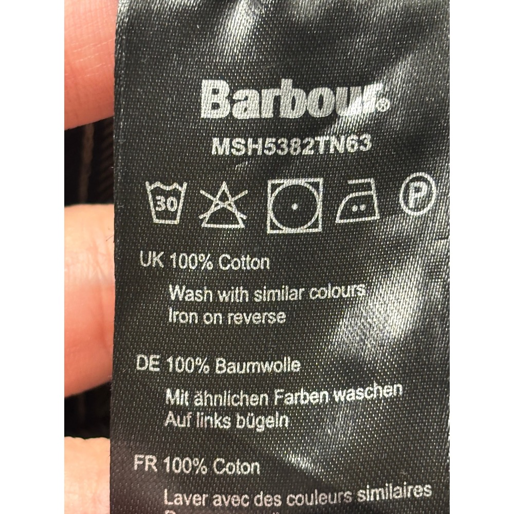 Barbour Mens Regular Fit Plaid Button Down Shirt Navy Tan Grey MSH5382TN63 Small - Picture 6 of 10